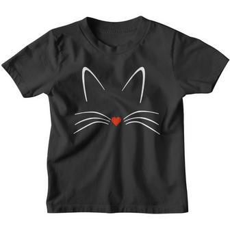 Cute Cat Face Outline Cat Whiskers And Ears Youth T-shirt - Thegiftio UK