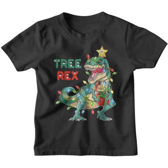 Cute Dinosaur Tree Rex Christmas Lights Men Boys Kids Xmas Youth T-shirt - Thegiftio UK