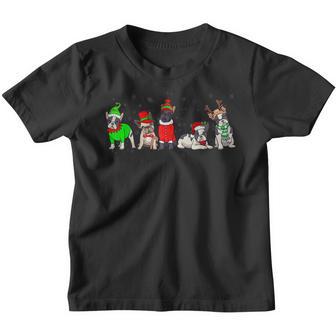 Cute French Bulldog Christmas Dog Santa Xmas Boys Dogmas Youth T-shirt - Thegiftio UK