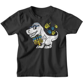 Cute Hanukkah T Rex Dinosaur Menorasaurus Chanukah Boys Youth T-shirt - Thegiftio UK