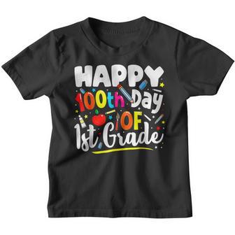 Cute Happy 100Th Day Of School 1St Grade Teacher Gift Youth T-shirt - Thegiftio UK