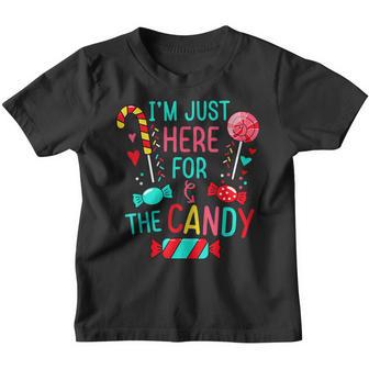 Cute Im Just Here For The Candy Halloween Costumes Gifts Youth T-shirt - Thegiftio UK