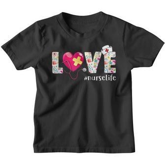 Cute Love Nurse Life Halloween Pumpkin Stethoscope Youth T-shirt - Thegiftio UK