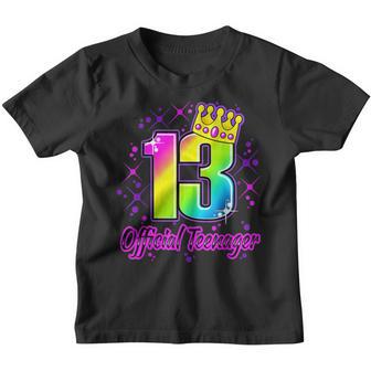 Cute Official Nager In Rainbow Colors 13Th Birthday Girl Youth T-shirt - Thegiftio UK