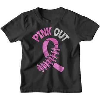 Cute Pink Ribbon Breast Cancer Awareness Football Pink Out Youth T-shirt - Thegiftio UK