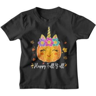 Cute Pumpkin Unicorn Halloween Thanksgiving For Girls Youth T-shirt - Thegiftio UK