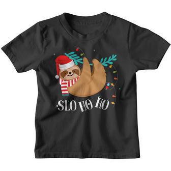 Cute Sloth Christmas Slo Ho Ho Sloth Lover Gifts Women Kids Youth T-shirt - Thegiftio UK