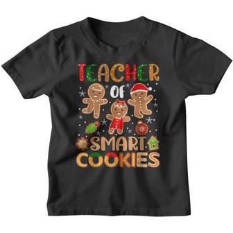 Cute Teacher Of Smart Cookies Christmas Gingerbread Teacher Youth T-shirt - Thegiftio UK