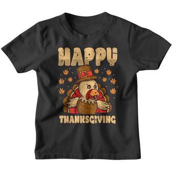 Cute Thanksgiving Outfit For Boys Kids Family Happy Turkey Youth T-shirt - Thegiftio UK
