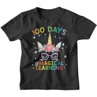 Cute Unicorn 100 Days Of Magical Learning 100Th Day School Youth T-shirt - Thegiftio UK
