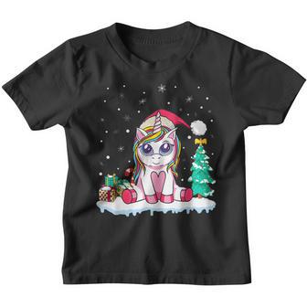 Cute Unicorn Christmas Kids Girls Women Xmas Christmas Youth T-shirt - Thegiftio UK
