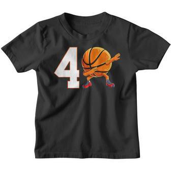 Dabbing 4Th Birthday Basketball Boy 4 Years Old Boy Son Youth T-shirt - Thegiftio UK