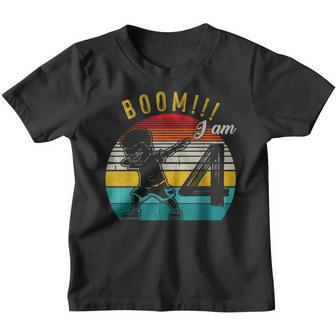 Dabbing Birthday 4 Years Old Birthday Outfit Boys Youth T-shirt - Thegiftio UK