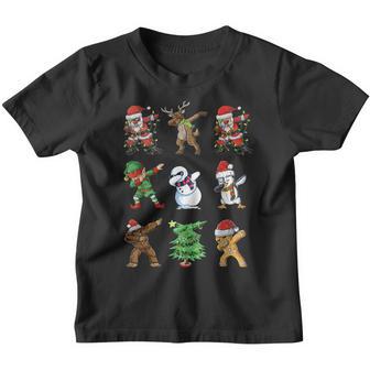 Dabbing Christmas Boys Santa Elf Bigfoot Snowman Penguin Dab Youth T-shirt - Thegiftio UK