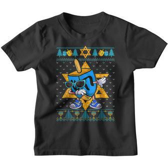 Dabbing Dreidel Funny Ugly Hanukkah Sweater Boys Kids Youth T-shirt - Thegiftio UK