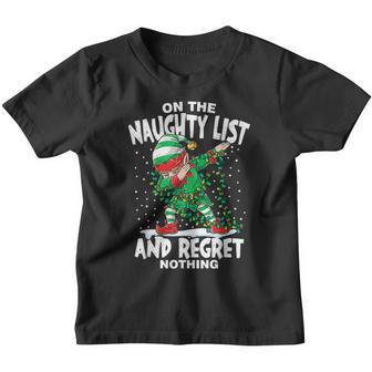 Dabbing Elf On The Naughty List And I Regret Nothing Youth T-shirt - Thegiftio UK