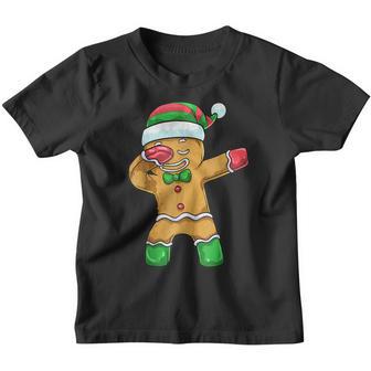 Dabbing Gingerbread Christmas Santa Boys Kids Xmas Cookie Youth T-shirt - Thegiftio UK