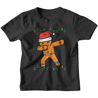 Dabbing Gingerbread Man Cookie Christmas Pjs Boys Men Kids Youth T-shirt - Thegiftio UK