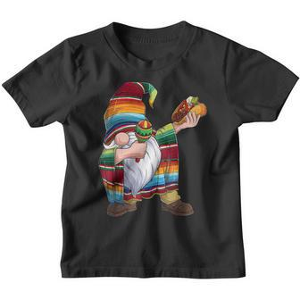 Dabbing Gnome Cinco De Mayo Taco Poncho Serape Mexican Boys Youth T-shirt | Mazezy