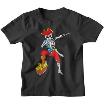 Dabbing Pirate Skeleton Dab Kids Halloween Costume Gift Youth T-shirt - Thegiftio UK