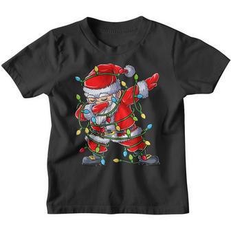 Dabbing Santa Christmas Tree Lights Xmas Boys Kids Dab Funny Youth T-shirt - Thegiftio UK