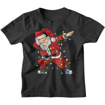 Dabbing Santa Claus Christmas Tree Lights Kids Boys Girls V3 Youth T-shirt - Thegiftio UK