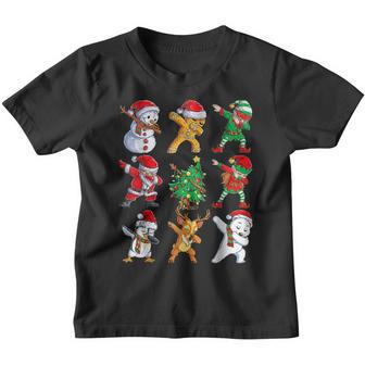 Dabbing Santa Elf Friends Christmas Boys Men Funny Xmas Dab V2 Youth T-shirt - Thegiftio UK