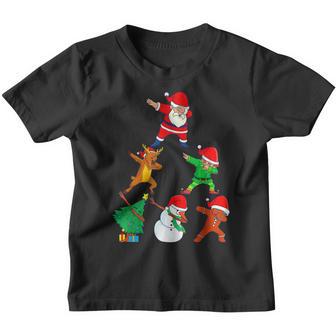 Dabbing Santa Elf Friends Christmas Boys Xmas Dab Girl Youth T-shirt - Thegiftio UK