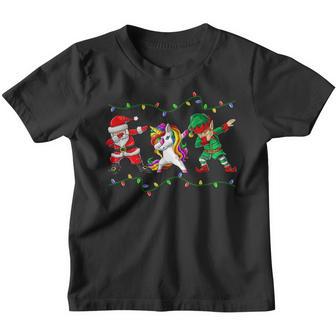 Dabbing Santa Elf Unicorn Christmas Kids Boys Men Xmas Gifts V3 Youth T-shirt - Thegiftio UK