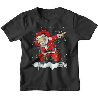 Dabbing Santa For Boys Girls Christmas Tree Lights V11 Youth T-shirt - Thegiftio UK