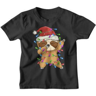 Dabbing Santa Sloth Merry Slothmas Christmas Kids Pajama V3 Youth T-shirt - Thegiftio UK