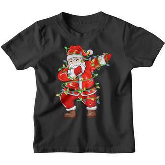 Dabbing Santa Xmas Lights Funny Christmas Boys Girls Men Youth T-shirt - Thegiftio UK