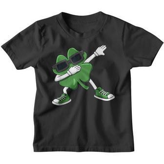 Dabbing Shamrock St Patricks Day Funny Boys Girls Kids Dab Youth T-shirt | Mazezy