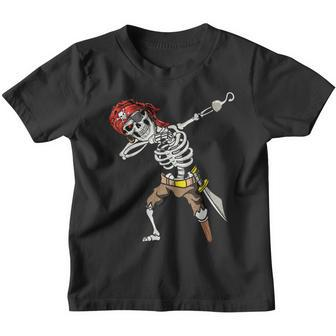 Dabbing Skeleton Pirate Halloween Kids Jolly Roger Pirate Youth T-shirt | Mazezy