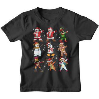 Dabbing Team Santa Mrs Claus Penguin Elf Christmas Kids Boys V2 Youth T-shirt - Thegiftio UK