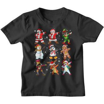 Dabbing Team Santa Mrs Claus Penguin Elf Christmas Kids Boys Youth T-shirt - Thegiftio UK