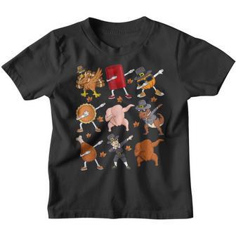 Dabbing Turkey T Rex Pilgrim Thanksgiving Boys Kid Funny Dab V2 Youth T-shirt - Thegiftio UK