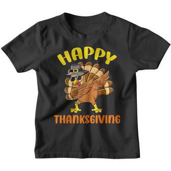 Dabbing Turkey Thanksgiving Day Pilgrim Boys Girls Funny Dab V8 Youth T-shirt - Thegiftio UK
