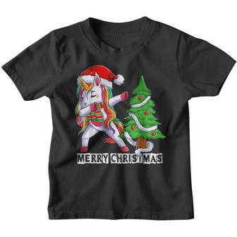 Dabbing Unicorn Dab Dance Xmas Tree Pajama Merry Christmas Youth T-shirt - Thegiftio UK