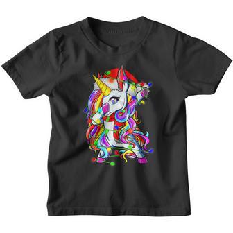 Dabbing Unicorn Santa Christmas Kids Girls Women Xmas Dab V2 Youth T-shirt - Thegiftio UK