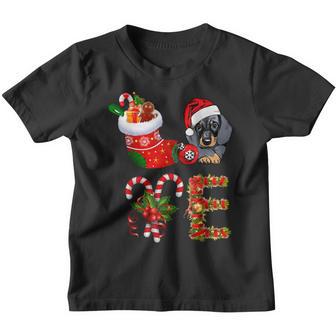 Dachshund Christmas Love Funny Christmas For Kids Boys Girls Youth T-shirt - Thegiftio UK