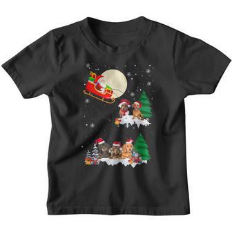 Dachshund Reindeer Christmas Lights Dog Riding A Santa Youth T-shirt - Thegiftio UK