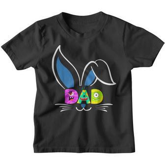 Dad Little Monster Kids Bunny Face Easter Fathers Day Youth T-shirt - Thegiftio UK