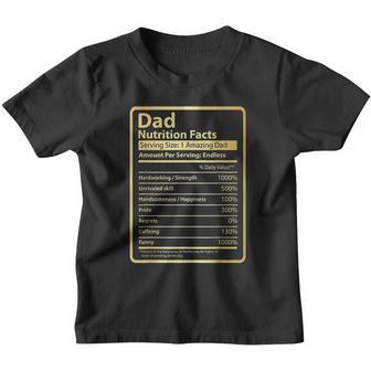 Dad Nutrition Facts Fathers Day Youth T-shirt - Thegiftio UK