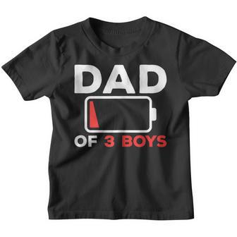 Dad Of 3 Boys Funny Fathers Day For Dad Husband Youth T-shirt - Thegiftio UK