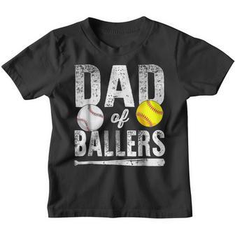 Dad Of Ballers Baseball Softball Fathers Day Game Day 2023 Youth T-shirt - Thegiftio UK