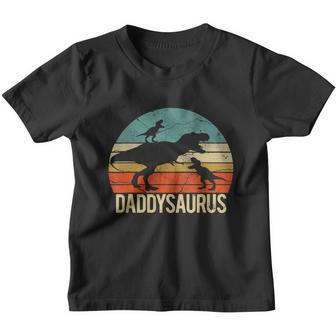 Daddy Dinosaur Daddysaurus 2 Two Christmas For Dad V2 Youth T-shirt - Monsterry UK