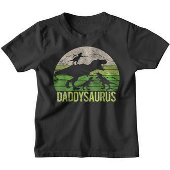 Daddy Dinosaur Daddysaurus 3 Three Kid Gift Dad Christmas Youth T-shirt - Thegiftio UK