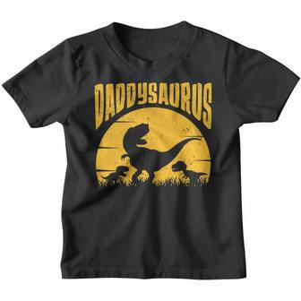 Daddy Dinosaur T Rex Daddysaurus Two Kids Dino Fathers Day Youth T-shirt - Thegiftio UK