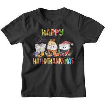 Dentist Th Halloween Merry Christmas Happy Hallothanksmas Youth T-shirt - Thegiftio UK